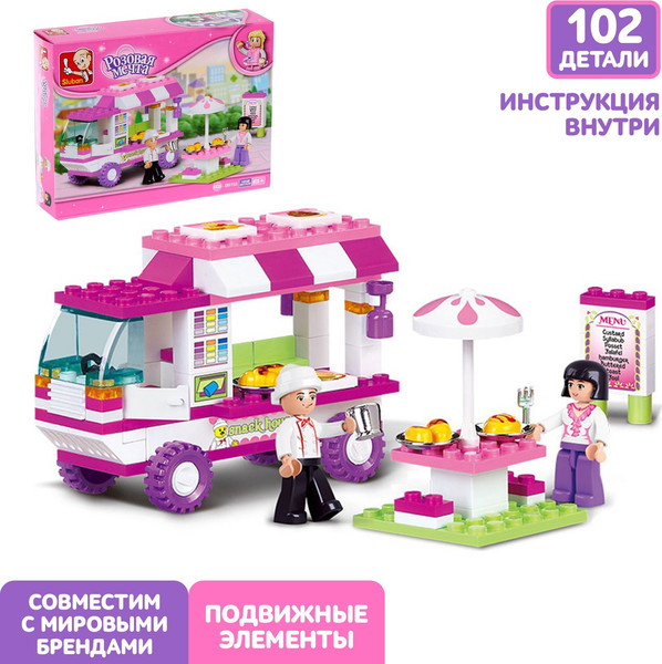 Изображение товара Конструктор Sluban Розовая мечта. Пикник 407590 / 1393642 (102эл)
