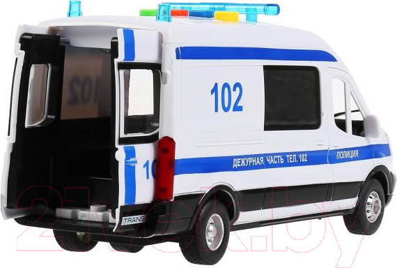 Изображение товара Автомобиль игрушечный Технопарк Ford Transit Полиция / TRANSITVAN-22PLPOL-WH