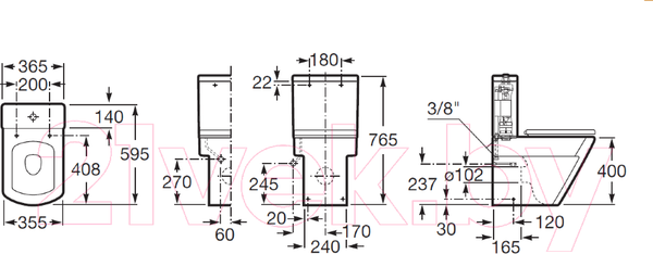 Изображение товара Унитаз напольный Roca Hall A342628000 + A341620000