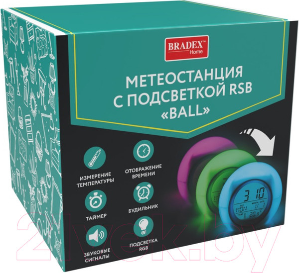 Изображение товара Метеостанция цифровая Bradex Ball TD 0742 (белый)
