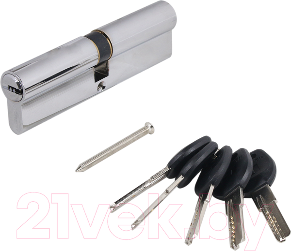 Изображение товара Цилиндровый механизм замка Аллюр HD F 100-5K СP 40x10x50 перфорированный ключ (хром)