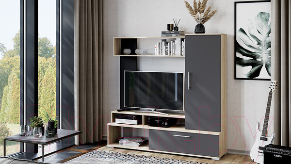 Изображение товара Стенка ТриЯ Сиена (дуб сонома/графит серый)