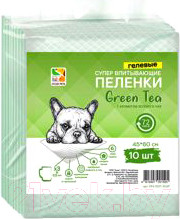 Изображение товара Одноразовая пеленка для животных Four Pets Green Tea PFA102T-10UP (45x60см, 10шт)