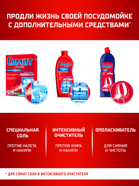 Изображение товара Таблетки для посудомоечных машин Сомат All In One Extra (45шт)