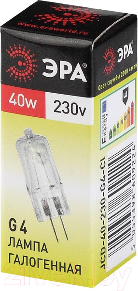 Изображение товара Лампа ЭРА G4-JCD-40W-230V-CL / C0039280