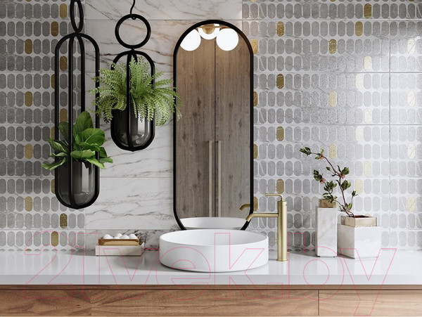 Изображение товара Декоративная плитка Beryoza Ceramica ВК Калакатта Мармо 2 белый (250x750)