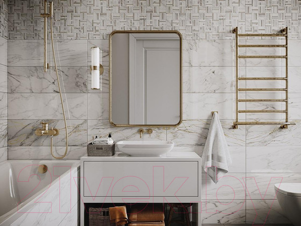 Изображение товара Декоративная плитка Beryoza Ceramica ВК Калакатта Мармо 2 белый (250x750)