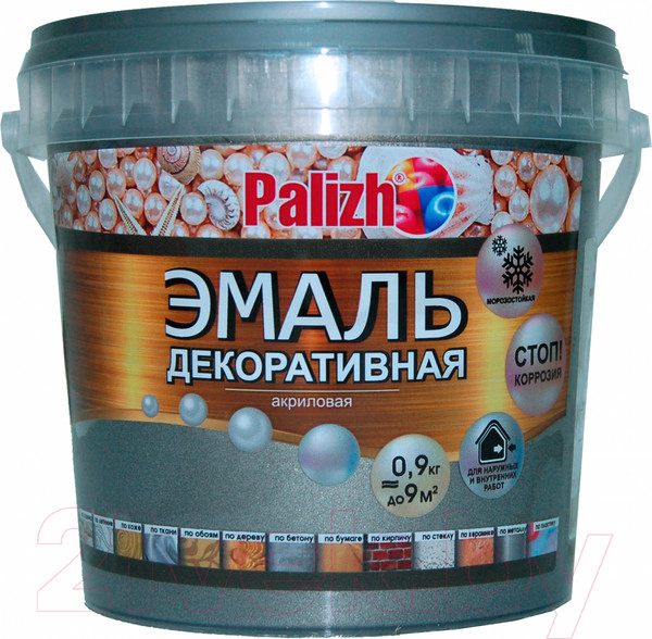 Изображение товара Эмаль Palizh Декоративная (900г, темное серебро)