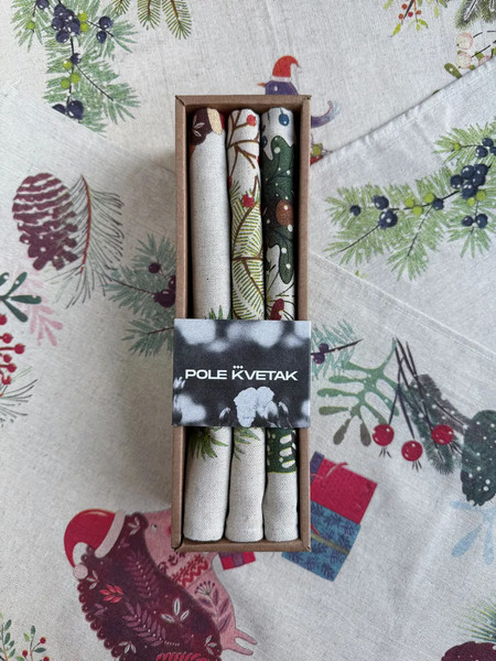 Изображение товара Набор полотенец Pole Kvetak (Беларускі лён) 46x60 21С26-ШР+К/п.р./фкор (1 Зимний праздник-3/мини/сорт 2)