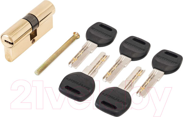 Изображение товара Цилиндровый механизм замка Аллюр HD F 70-5K BP 35x35 перфорированный (латунь)