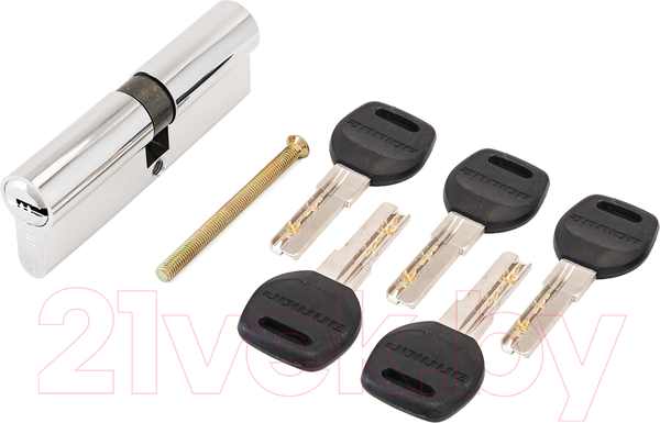 Изображение товара Цилиндровый механизм замка Аллюр HD F 70-5K CP 35x35 перфорированный (хром)