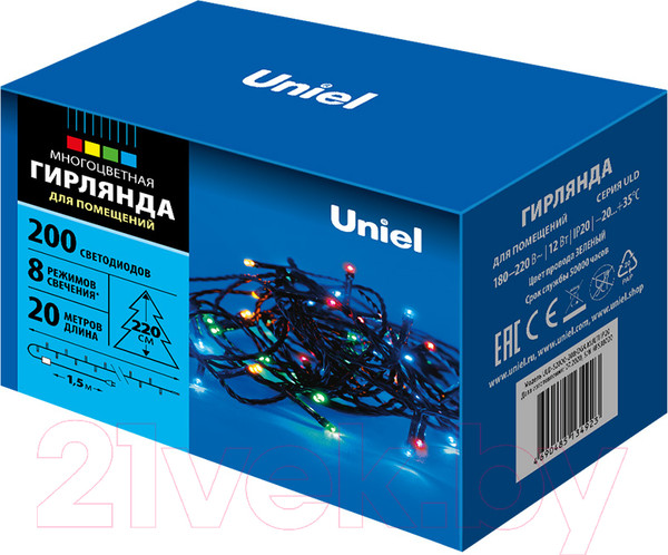 Изображение товара Светодиодная гирлянда Uniel ULD-S2000-200/DGA / UL-00007307 (мульти)