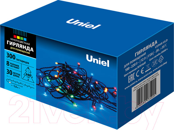Изображение товара Светодиодная гирлянда Uniel ULD-S3000-300/DGA / UL-00007311 (мульти)