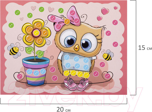 Изображение товара Набор для творчества Юнландия Аппликация из пуговиц. Забавная сова / 662391