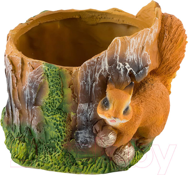 Изображение товара Кашпо Park Белочка на пне / 169443