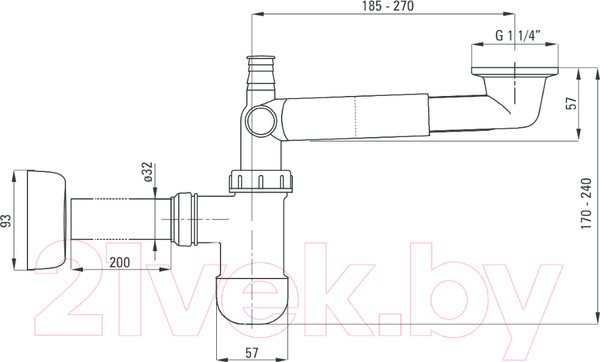 Изображение товара Сифон Deante Space Saver NHC 633K (белый)