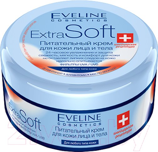 Изображение товара Крем для лица Eveline Cosmetics Extra Soft питательный (200мл)
