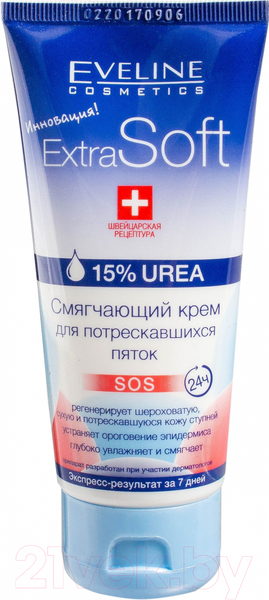 Изображение товара Крем для ног Eveline Cosmetics Extra Soft смягчающий крем для потрескавшихся пяток (100мл)