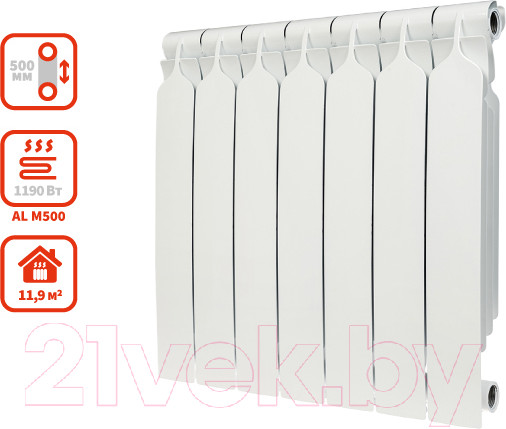 Изображение товара Радиатор алюминиевый BiLux ALM 500 (7 секций)