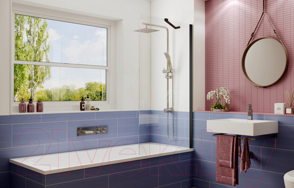 Изображение товара Стеклянная шторка для ванны Ambassador Bath Screens 70x140 / 16041206