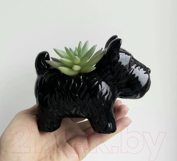 Изображение товара Кашпо Нашы майстры Собачка / 1030-2 (черный)