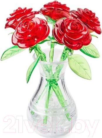 Изображение товара 3D-пазл Crystal Puzzle Букет в вазе / 90352 (красный)