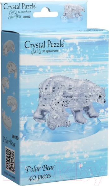 Изображение товара 3D-пазл Crystal Puzzle Два белых медведя / 90160