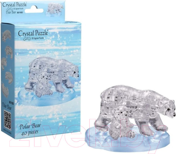 Изображение товара 3D-пазл Crystal Puzzle Два белых медведя / 90160
