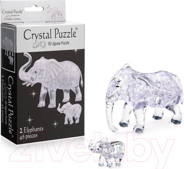 Изображение товара 3D-пазл Crystal Puzzle Два слона / 90235