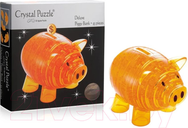 Изображение товара 3D-пазл Crystal Puzzle Копилка свинья / 91003 (золото)