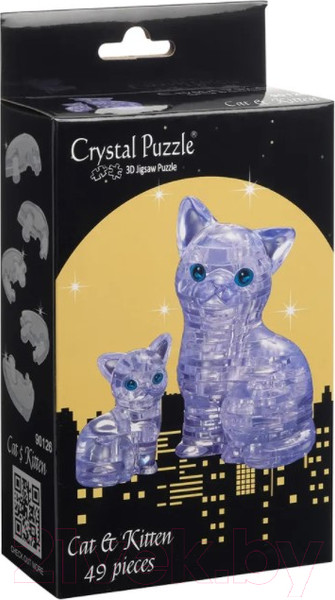 Изображение товара 3D-пазл Crystal Puzzle Кошка / 90126 (серебристый)