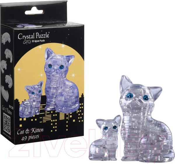 Изображение товара 3D-пазл Crystal Puzzle Кошка / 90126 (серебристый)