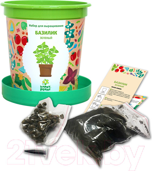 Изображение товара Набор для выращивания растений Happy Plant Базилик зеленый / hpn-14