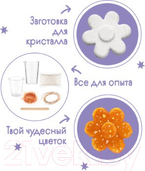 Изображение товара Набор для опытов Bumbaram Фигурный Кристалл Цветок оранжевый / A128