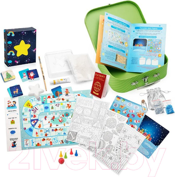 Изображение товара Развивающий игровой набор Bumbaram Чемоданчик с развлечениями. Новогоднее путешествие / tr105