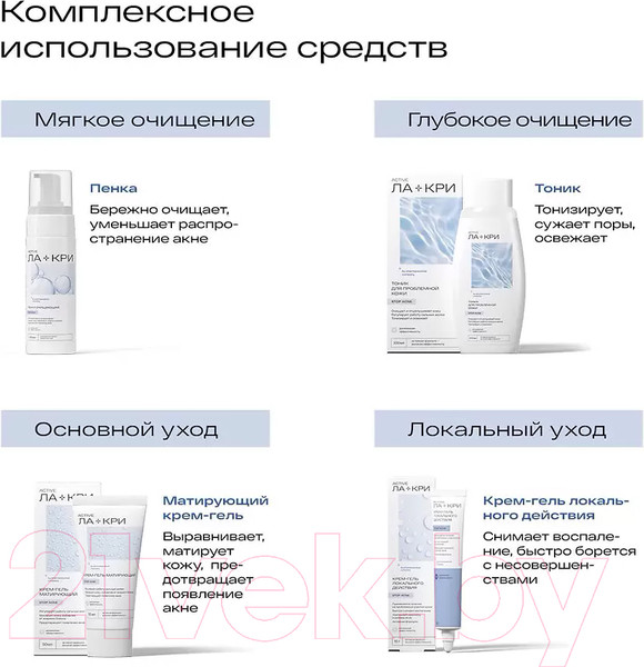Изображение товара Крем для лица Ла-Кри Стоп Акне матирующий основной уход (50мл)