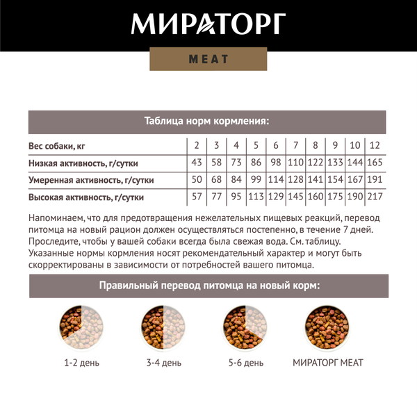 Изображение товара Сухой корм для собак Мираторг Из ароматной курочки для взрослых собак мелких пород /1010022540 (500г)