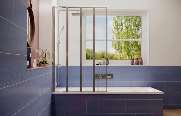 Изображение товара Стеклянная шторка для ванны Ambassador Bath Screens 90x140 / 16041110L