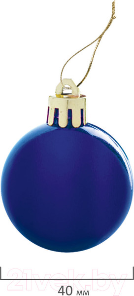 Изображение товара Набор шаров новогодних Золотая сказка 591122 (12шт, синий)