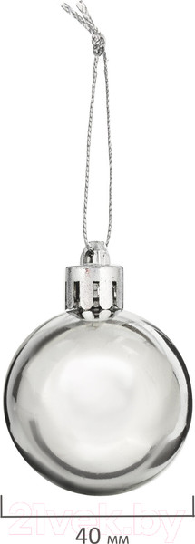 Изображение товара Набор шаров новогодних Золотая сказка 591125 (12шт, серебристый)