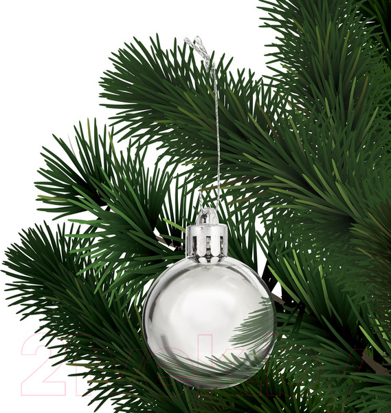 Изображение товара Набор шаров новогодних Золотая сказка 591125 (12шт, серебристый)