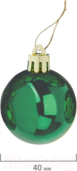 Изображение товара Набор шаров новогодних Золотая сказка 591126 (12шт, зеленый)