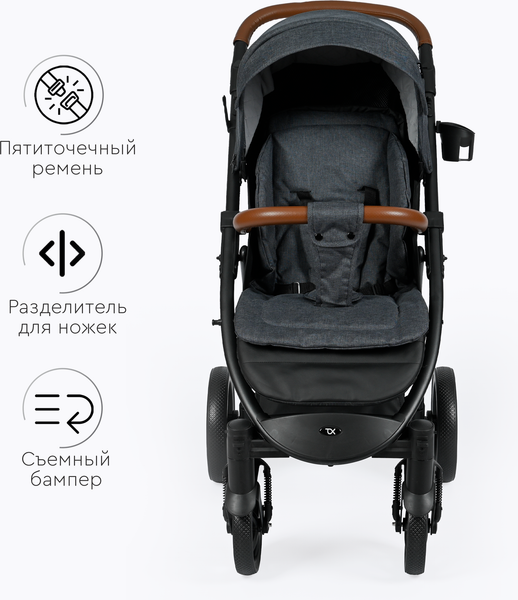 Изображение товара Детская прогулочная коляска Tomix Stella / HP-777 (серый)