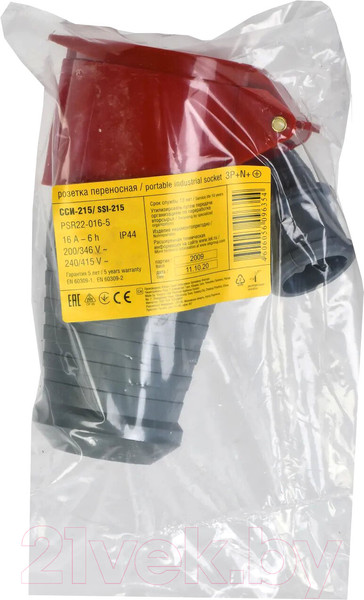 Изображение товара Розетка силовая IEK PSR22-016-5