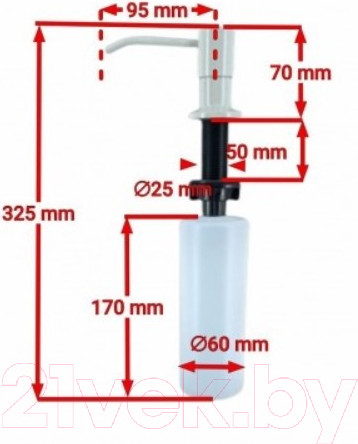 Изображение товара Дозатор встраиваемый в мойку Wisent W405-24