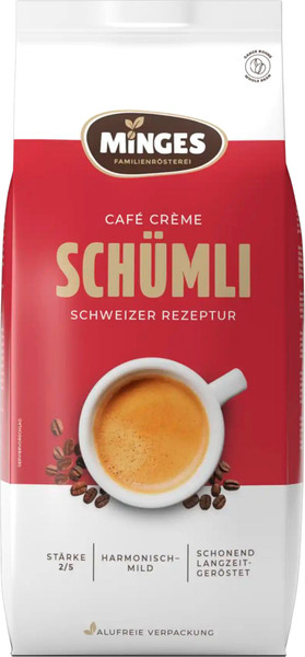 Изображение товара Кофе в зернах Minges Cafe Creme Schumli 2 100% арабика (1кг)