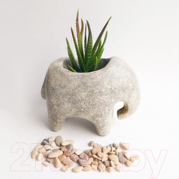 Изображение товара Кашпо Нашы майстры Слон / 1070-1 (мраморный)