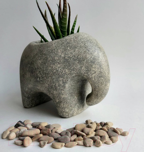 Изображение товара Кашпо Нашы майстры Слон / 1070-1 (мраморный)