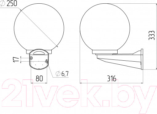 Изображение товара Бра уличное ЭРА НБУ 01-60-251 / Б0048075