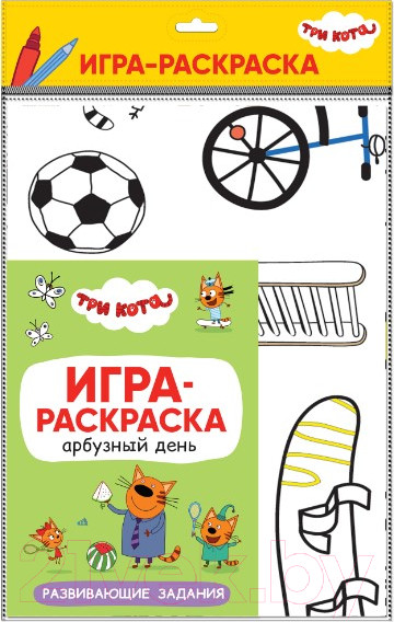 Изображение товара Раскраска Мозаика-Синтез Три кота. Игра-раскраска. Арбузный день